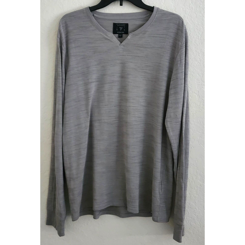 Top/Blouse-Guess-Gray-Long Sleeves-Cotton-Size Large